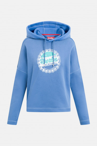 Derbe Elbsoda Damen Hoody Kapuzenpullover Bijou Blue Blau