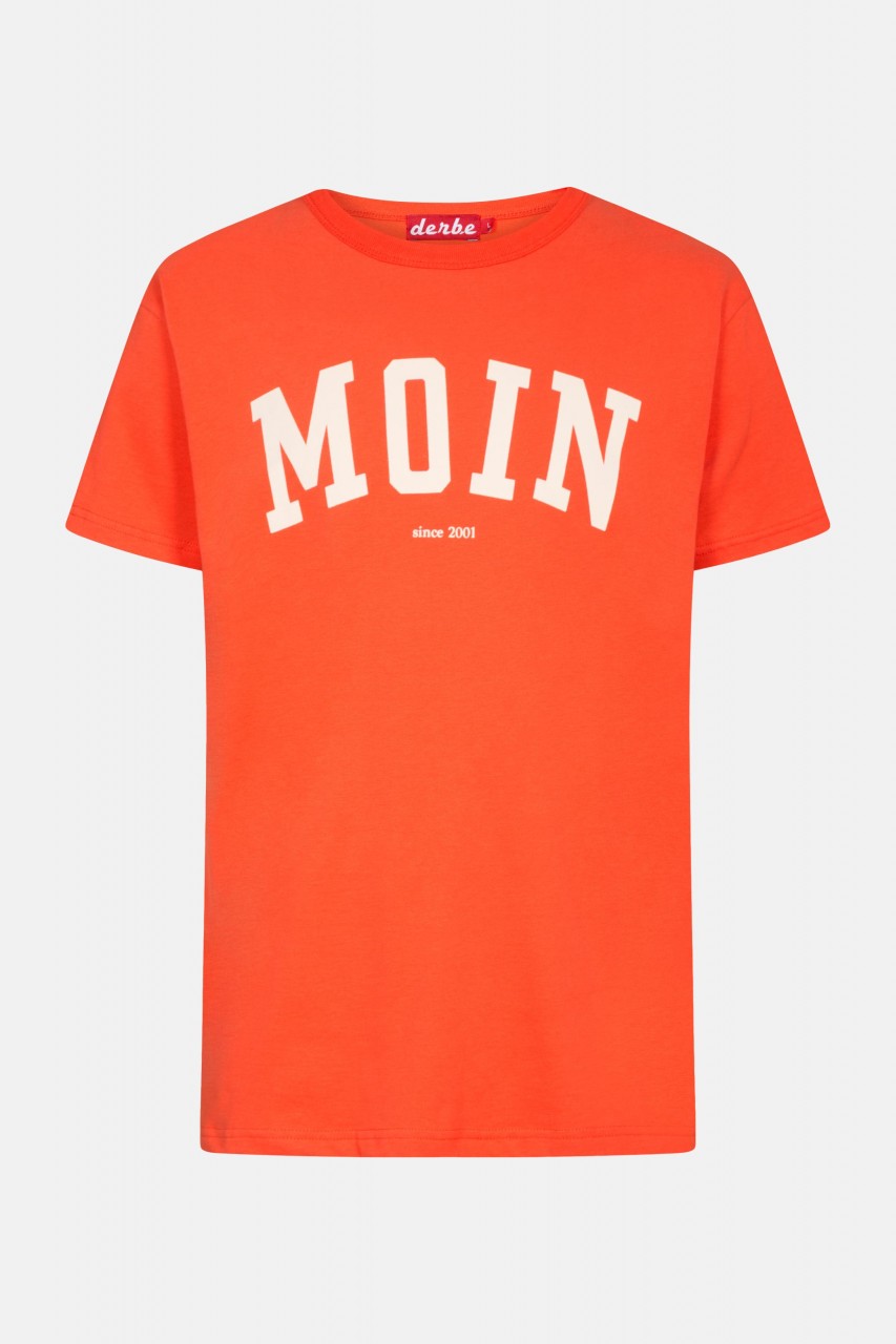 Derbe Favorite Tee Herren T-Shirt Cherry Tomato Rot Orange Moin