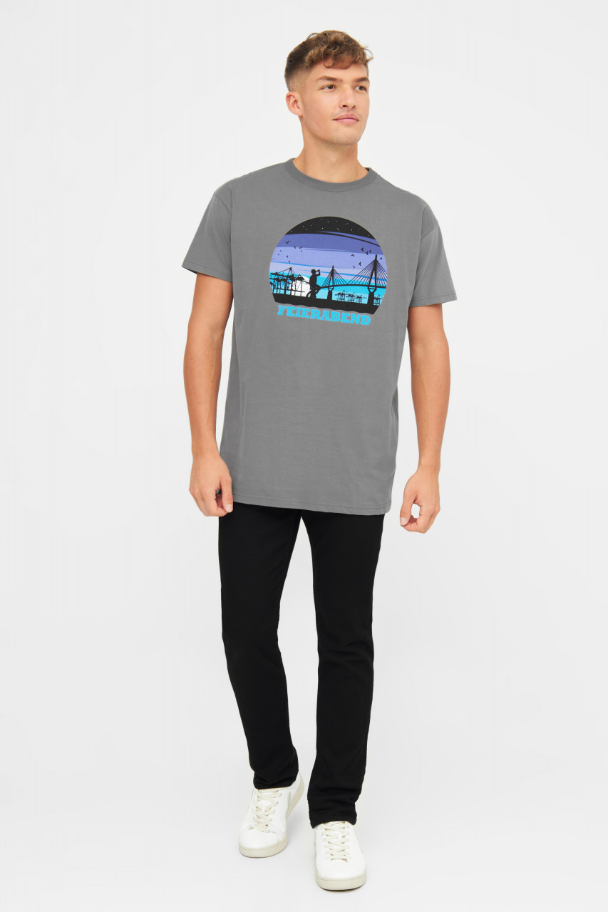 Derbe T-Shirt Feiernacht Herren Grau Feierabend