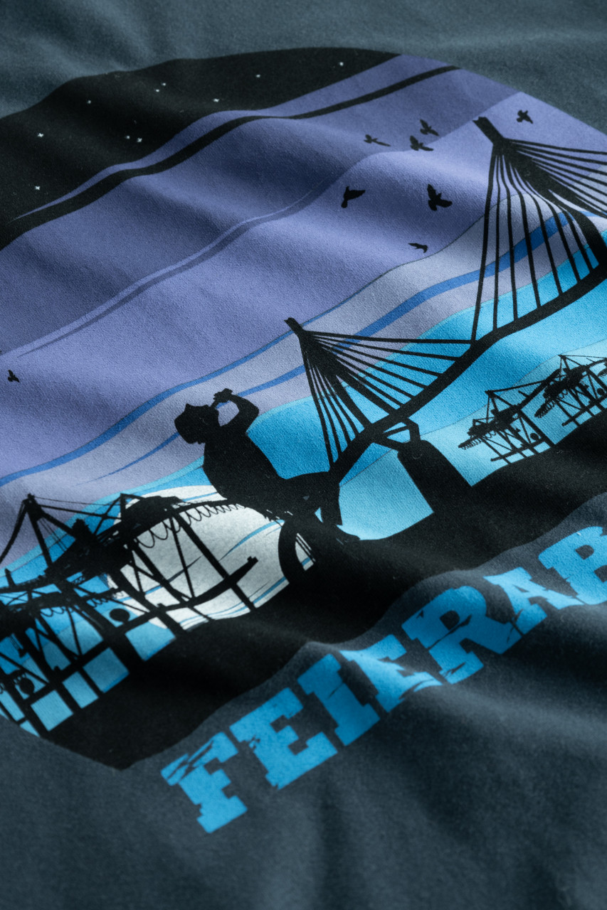 Derbe T-Shirt Feiernacht Herren Blau Feierabend