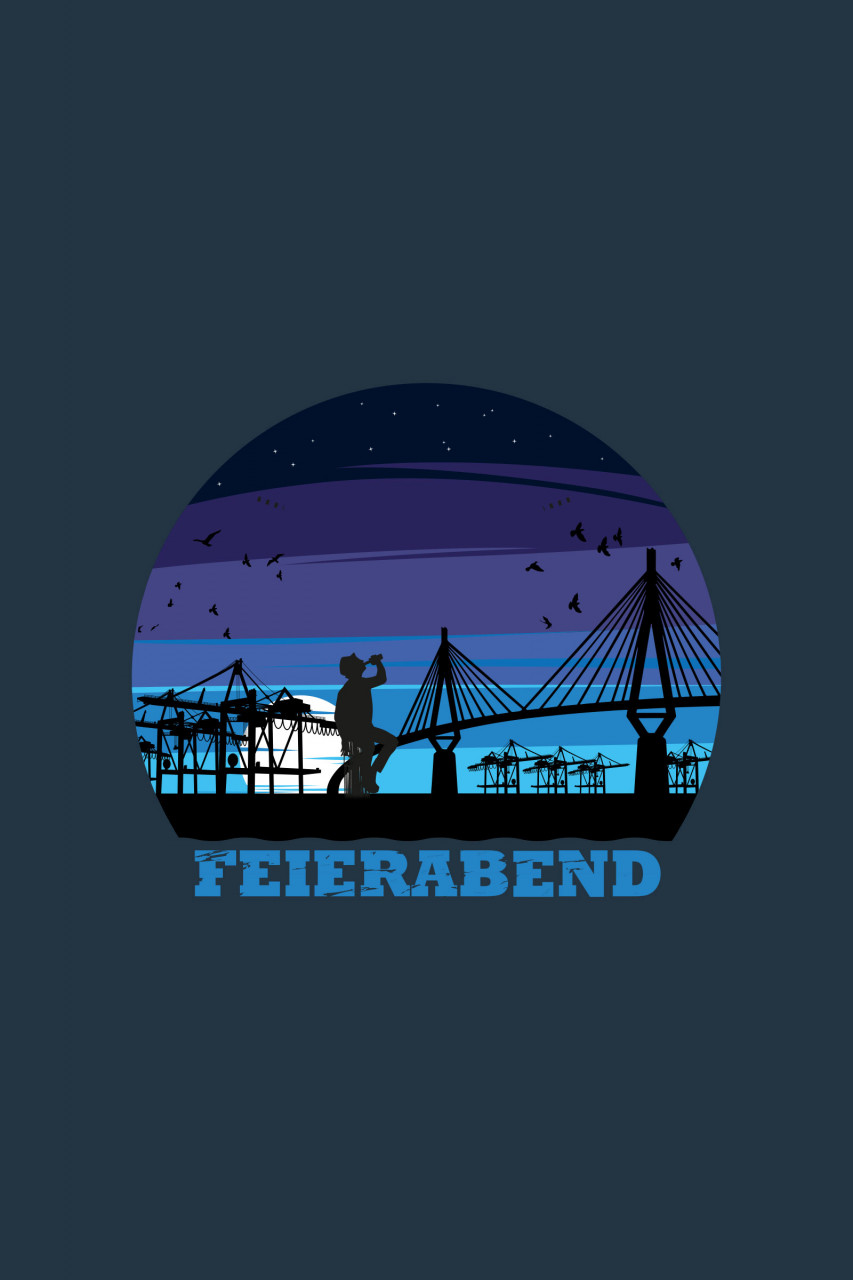 Derbe T-Shirt Feiernacht Herren Blau Feierabend