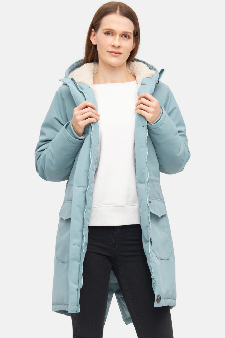 Derbe Winterjacke Friese Festholm Damen Hellblau Türkis