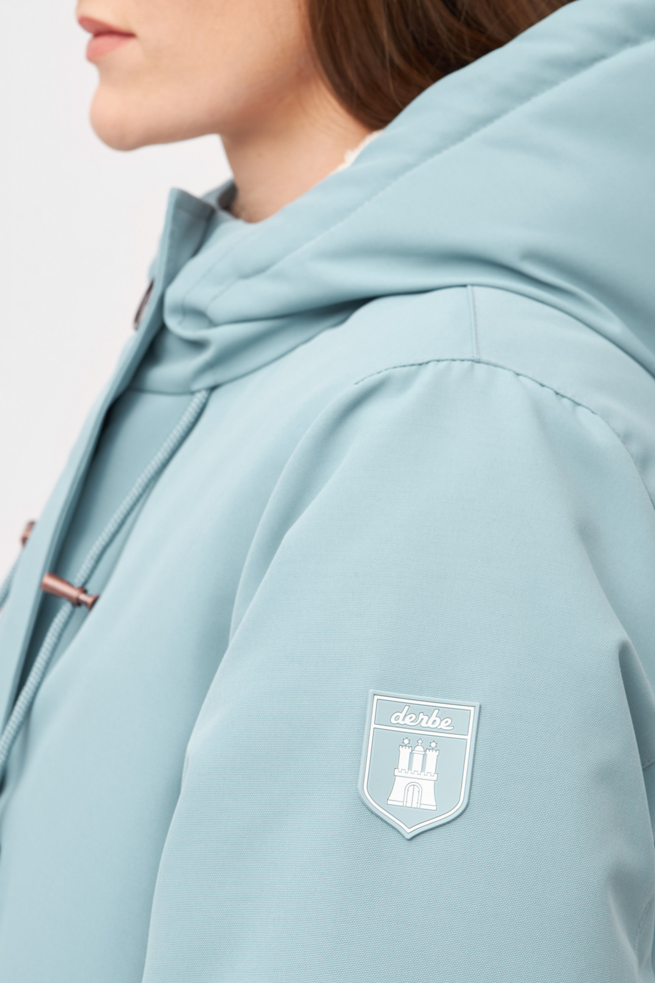 Derbe Winterjacke Friese Festholm Damen Hellblau Türkis