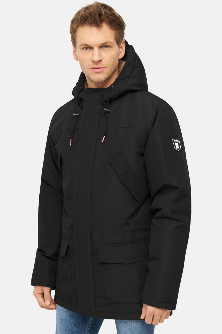 Derbe Festholm Herren Winterjacke Schwarz Caramel