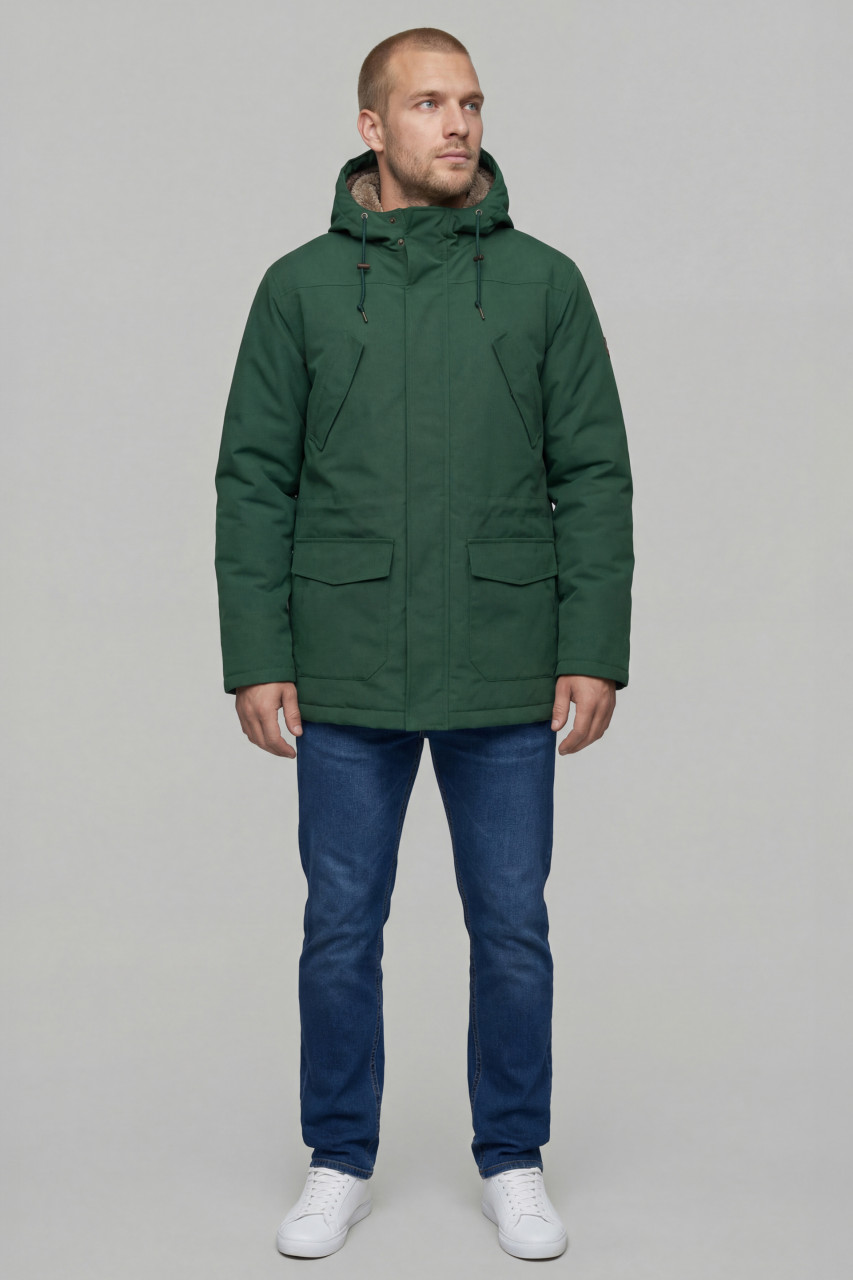 Derbe Winterjacke Festholm Herren Grün Warm Gefüttert