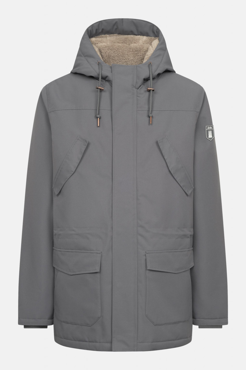 Derbe Winterjacke Festholm Herren Grau Warm Gefüttert