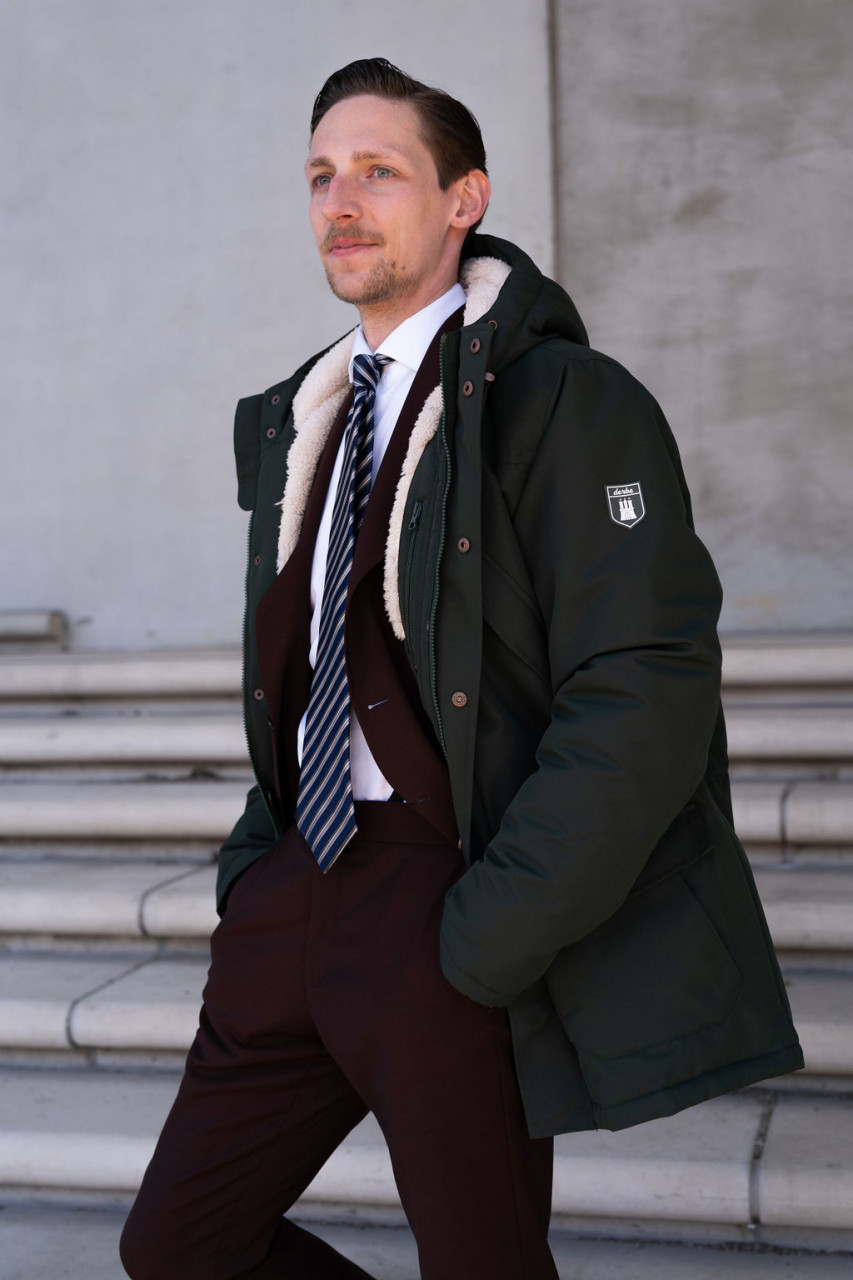 Derbe Winterjacke Festholm Herren Dunkelblau