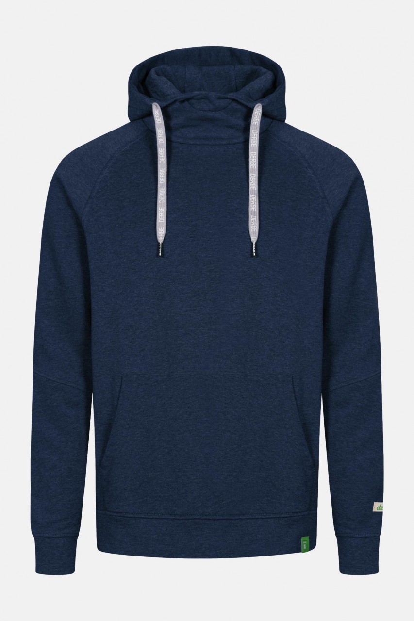 Derbe Fiber Gots Organic Herren Kapuzen Pullover Dunkelblau Bio