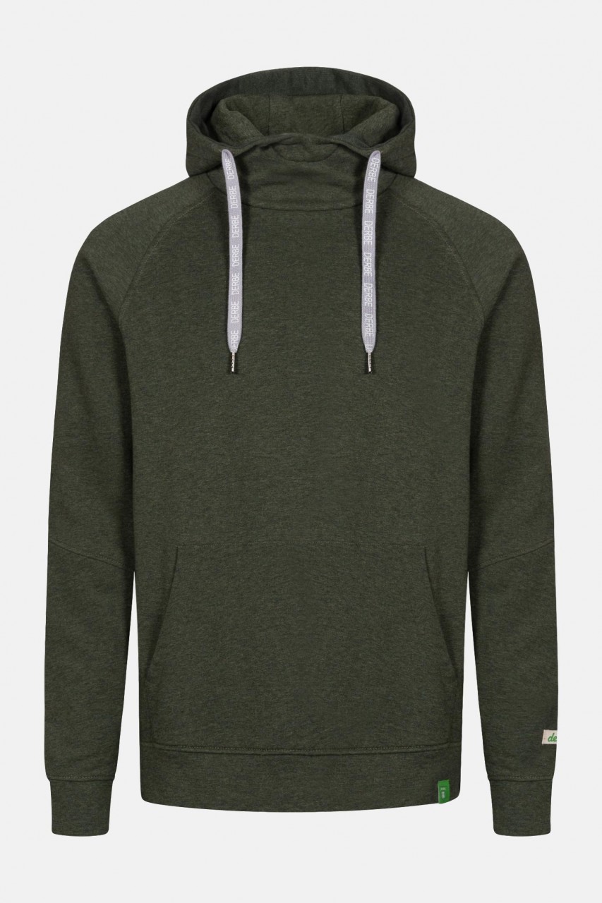 Derbe Fiber Gots Organic Herren Kapuzen Pullover Oliv Bio