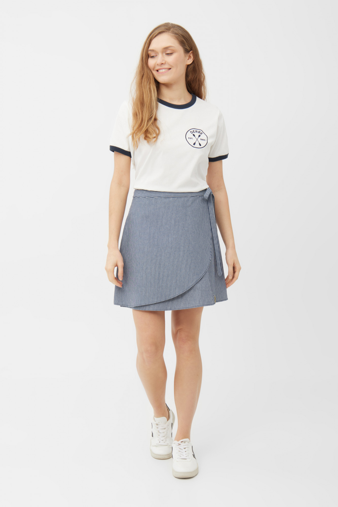Derbe Wickelrock Fishers Rock Damen Weiß Blau