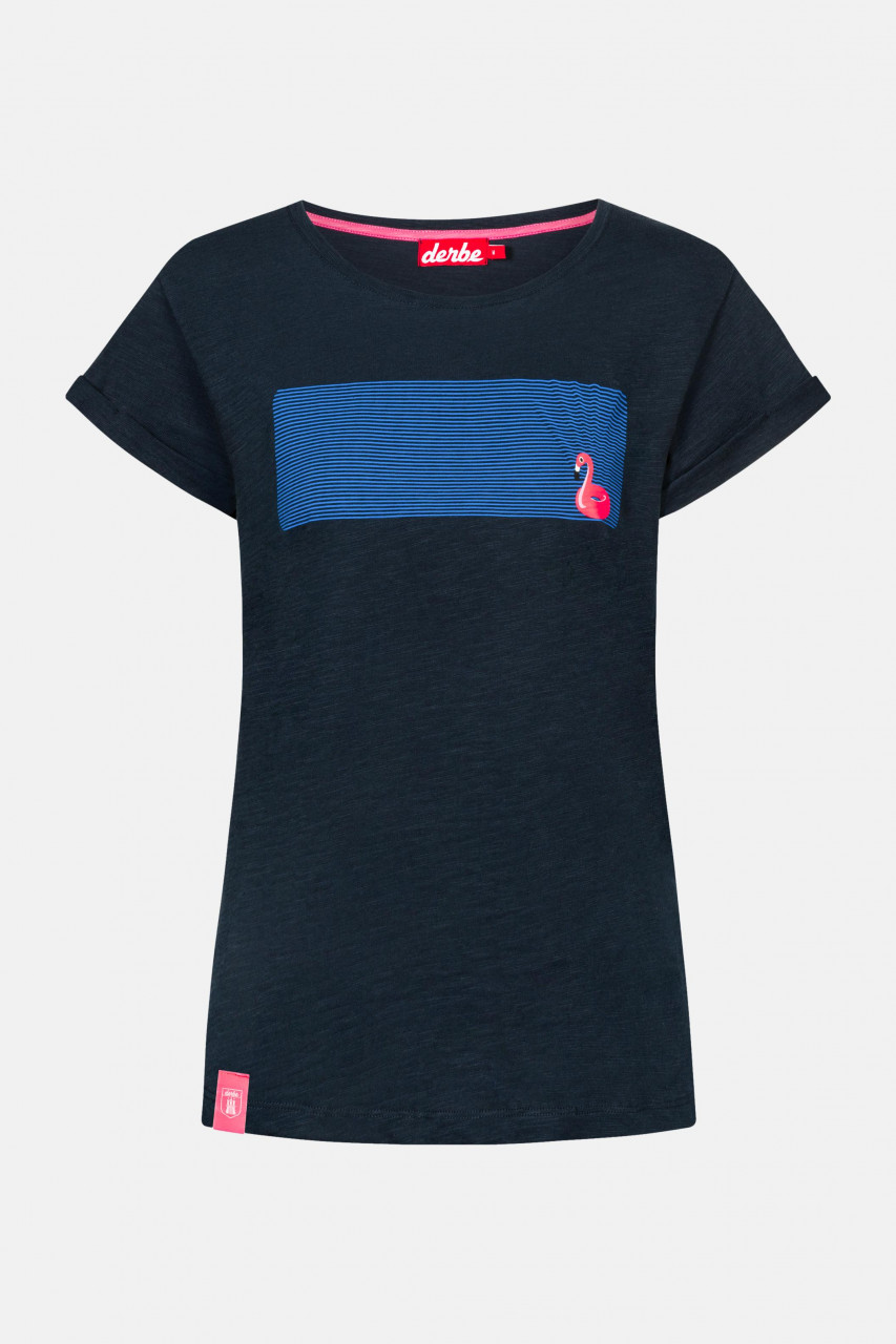 Derbe Flamingo Damen T-Shirt Navy Dunkelblau