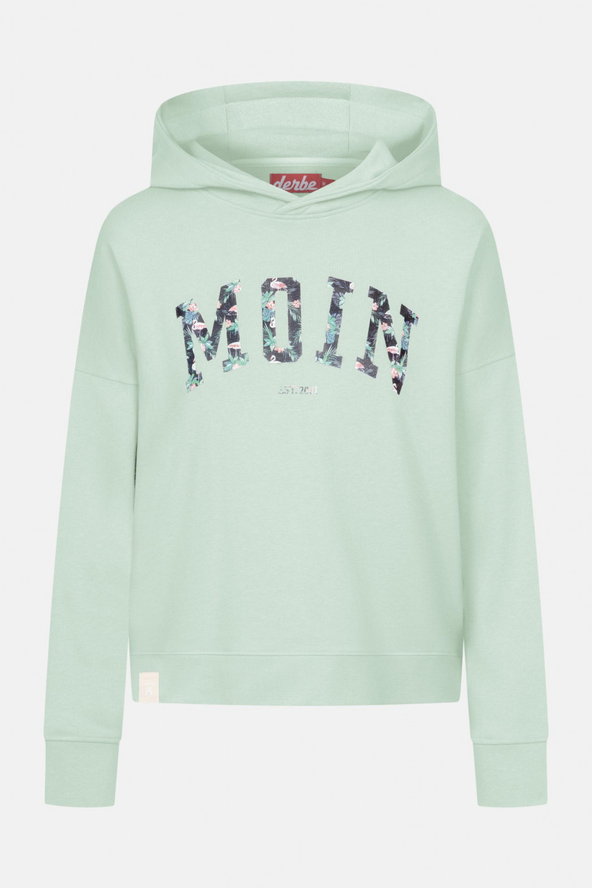 Derbe Flamoin Damen Pullover Hoodie Laurel Green Hellgrün Moin