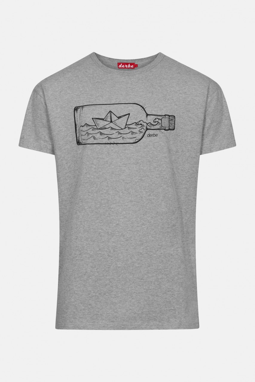 Derbe Flaschenpost Herren Shirt Grau Bio