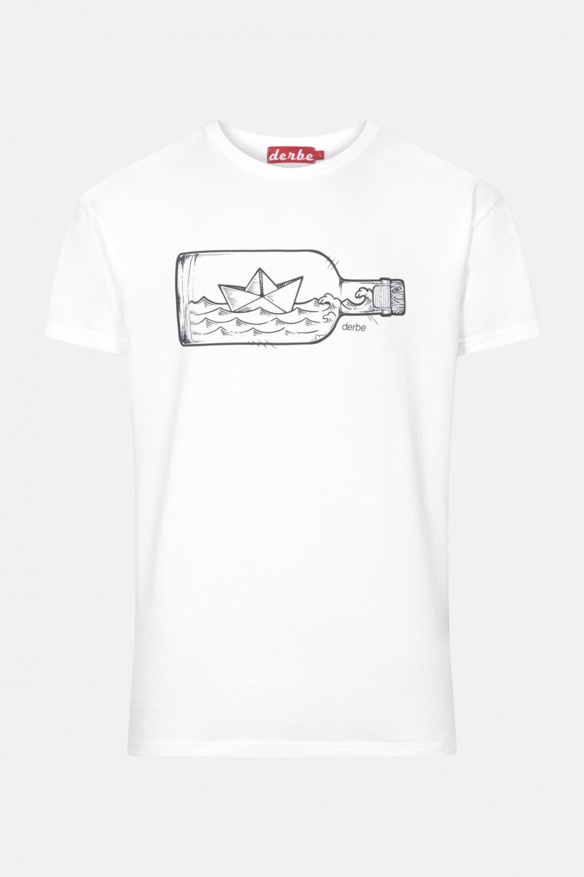 Derbe Flaschenpost Herren Shirt Weiß Bio