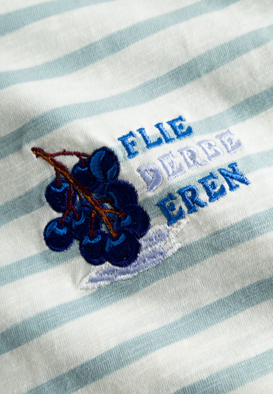 Derbe T-Shirt Flie-derbe-ere Damen Weiß Hellblau Türkis