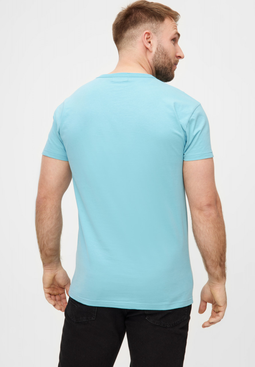 Derbe T-Shirt Flunder Herren Hellblau Türkis GOTS Organic