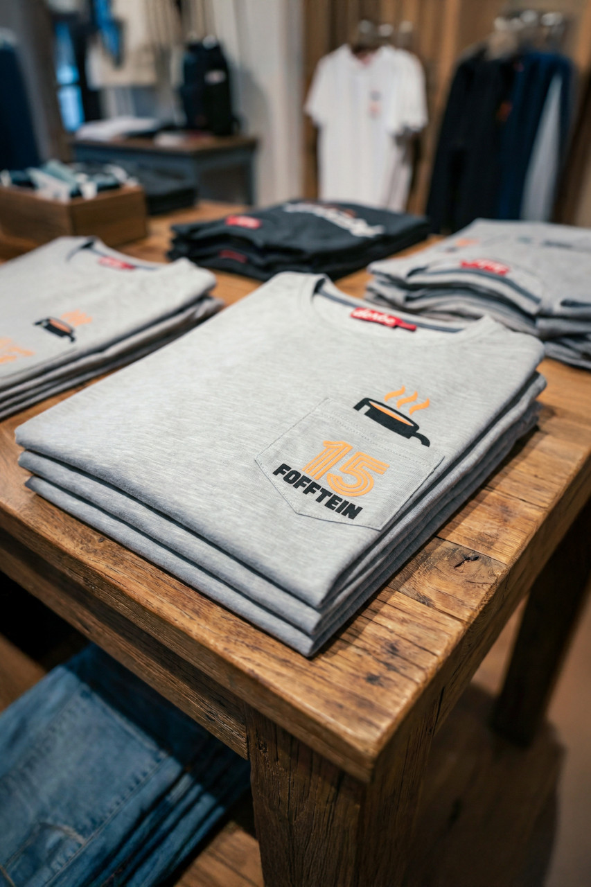 Derbe T-Shirt Fofftein Pocket Herren Beige Grau GOTS Organic