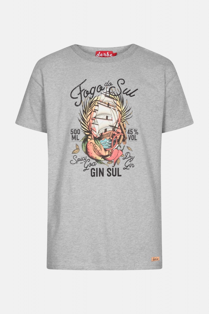 Derbe Fogo Do Sul Herren T-Shirt Grau Gin Sul