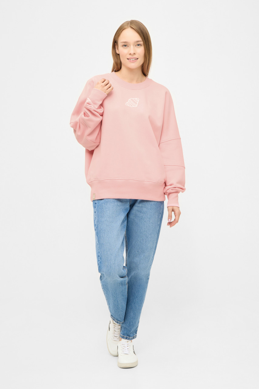 Derbe Sweatshirt Franz Cherie Damen Rosa Crewneck GOTS Organic