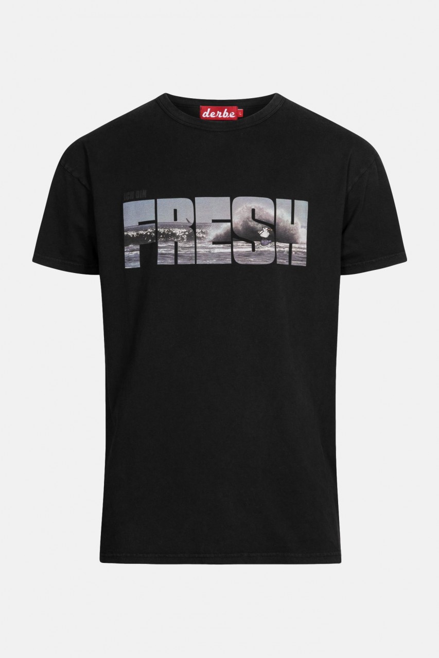 Derbe Fresh Herren Shirt Schwarz Welle