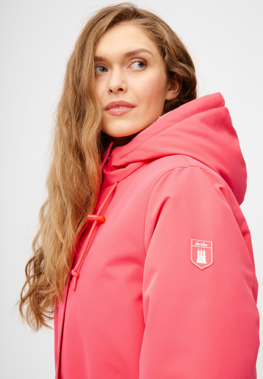 Derbe Winterjacke Friese Festholm 90er Damen Pink Warm Gefüttert
