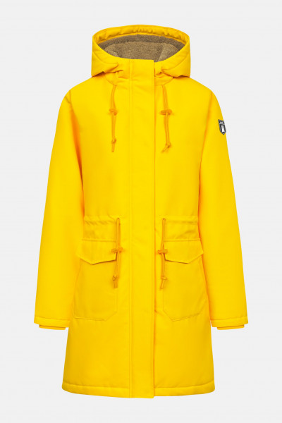 Derbe Winterjacke Friese Festholm 90er Damen Gelb Warm Gefüttert