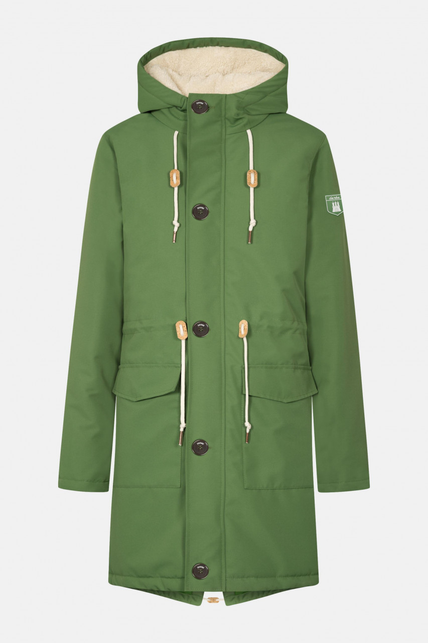 Derbe Friese Festholm Damen Winterjacke Cactus Grün Weiß Off White