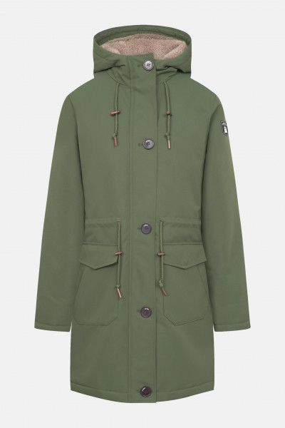 Derbe Winterjacke Friese Festholm Damen Oliv Grün Parka