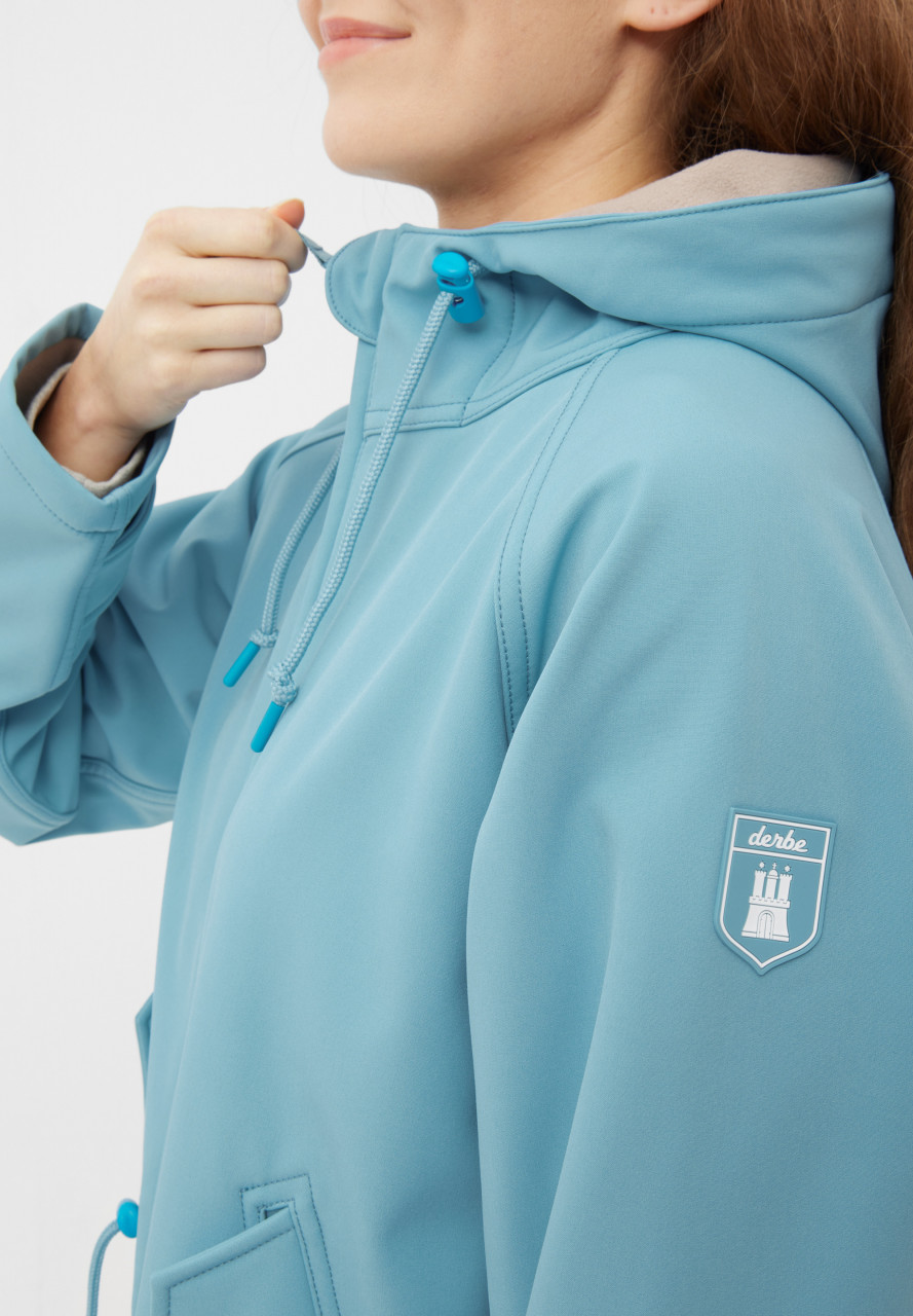 Derbe Softshelljacke Friese Island Damen Türkis Hellblau Übergangsjacke