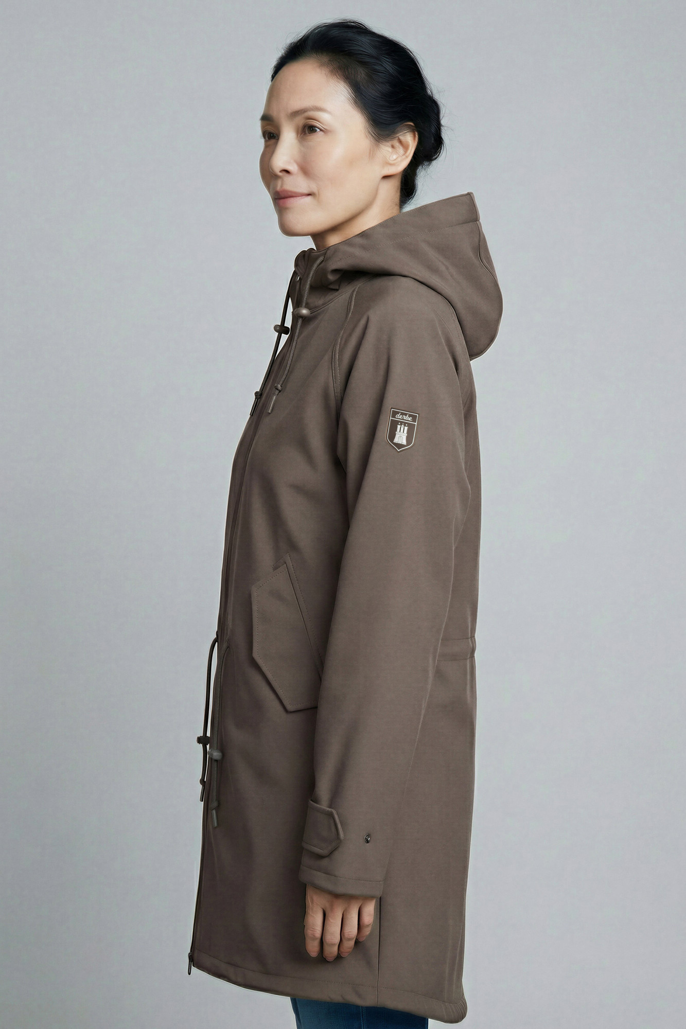 Derbe Softshelljacke Friese Island Damen Braun Übergangsjacke