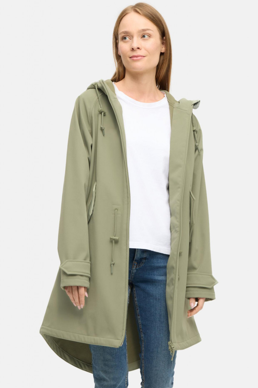 Derbe Softshelljacke Friese Island Damen Hellgrün Übergangsjacke Oliv