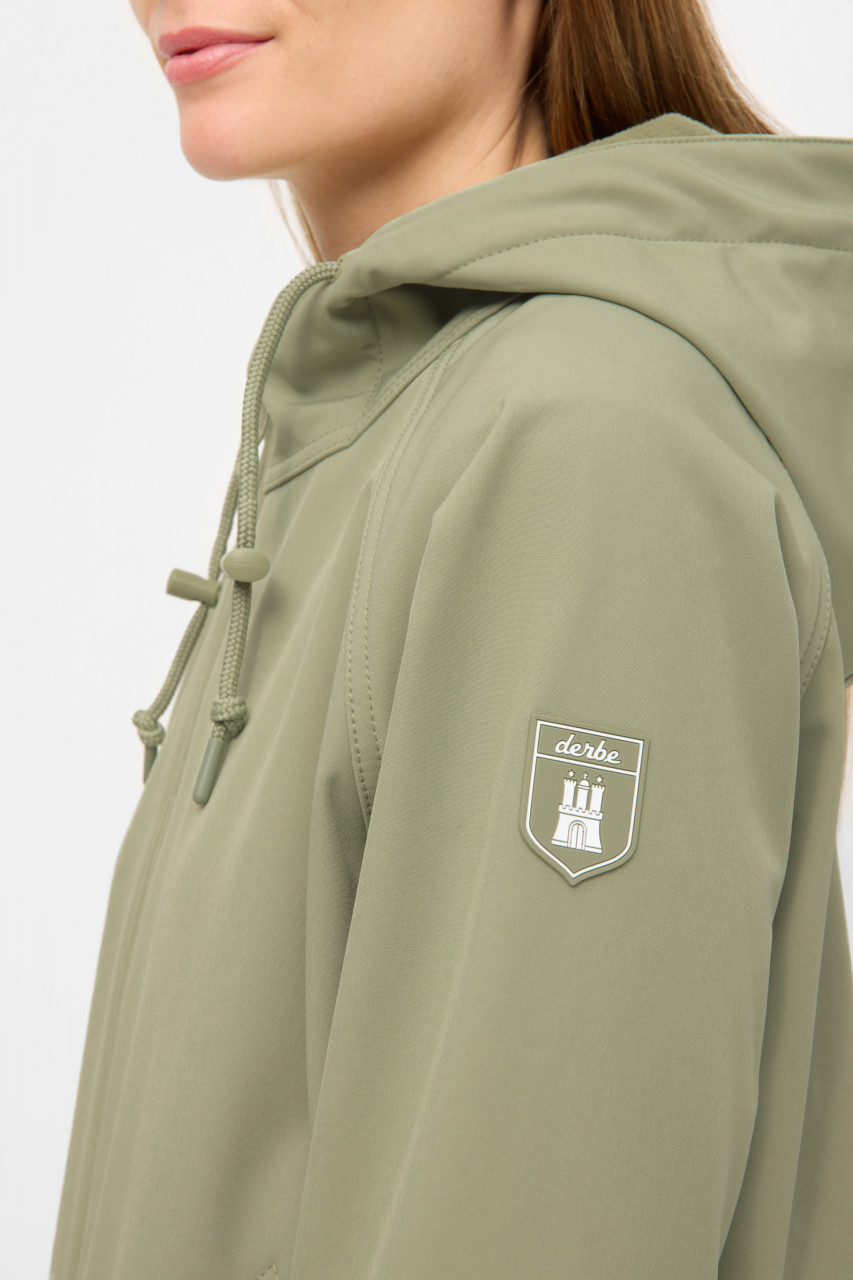 Derbe Softshelljacke Friese Island Damen Hellgrün Übergangsjacke Oliv