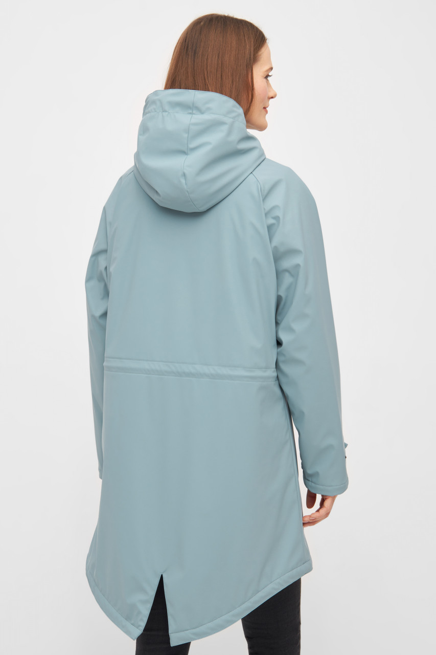 Parka Regenjacke Damen Hellblau Schietwetter Regenmantel Damen