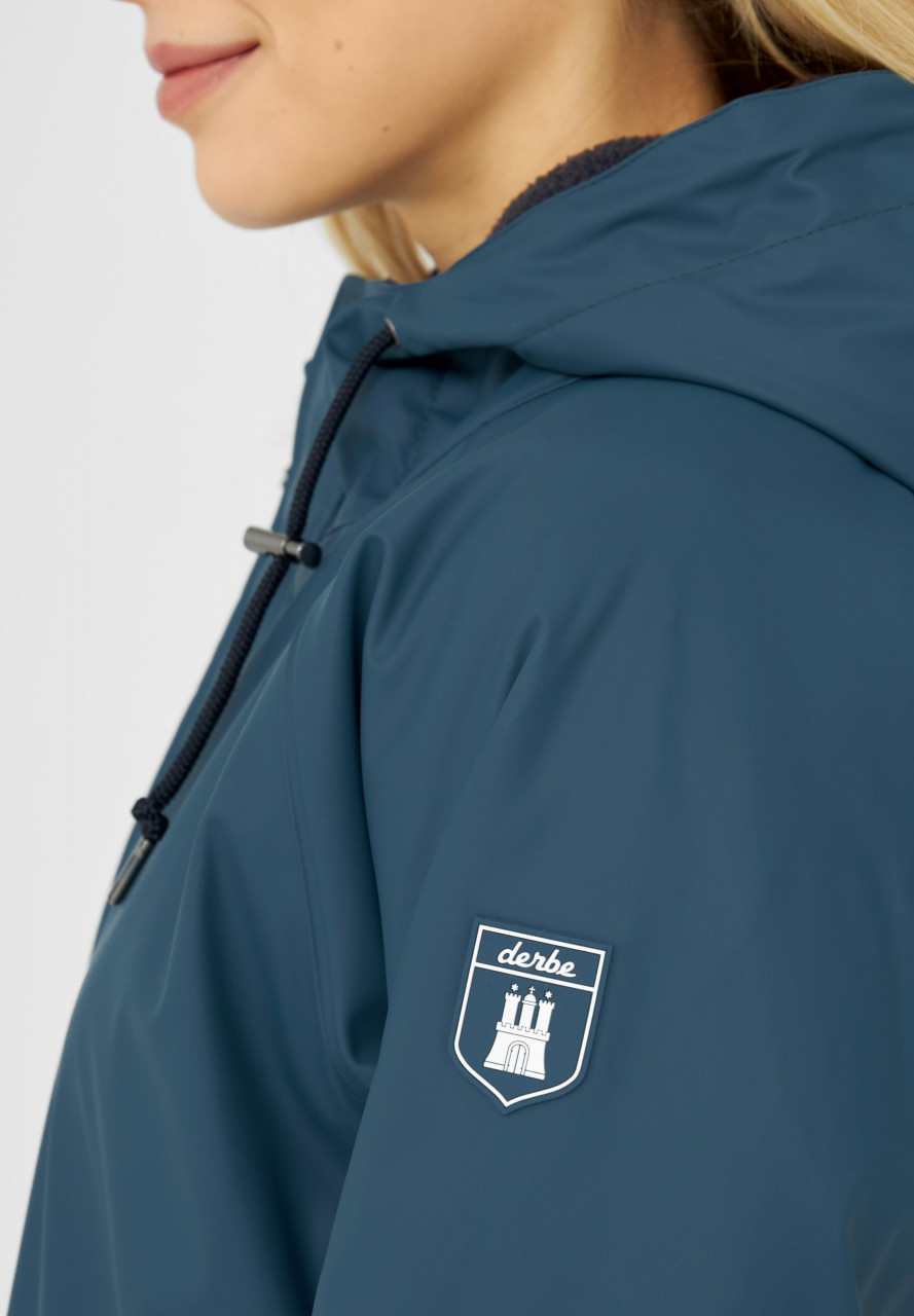 Derbe Friese Tidaholm Damen Regenjacke Blau Gefüttert Orion Blue