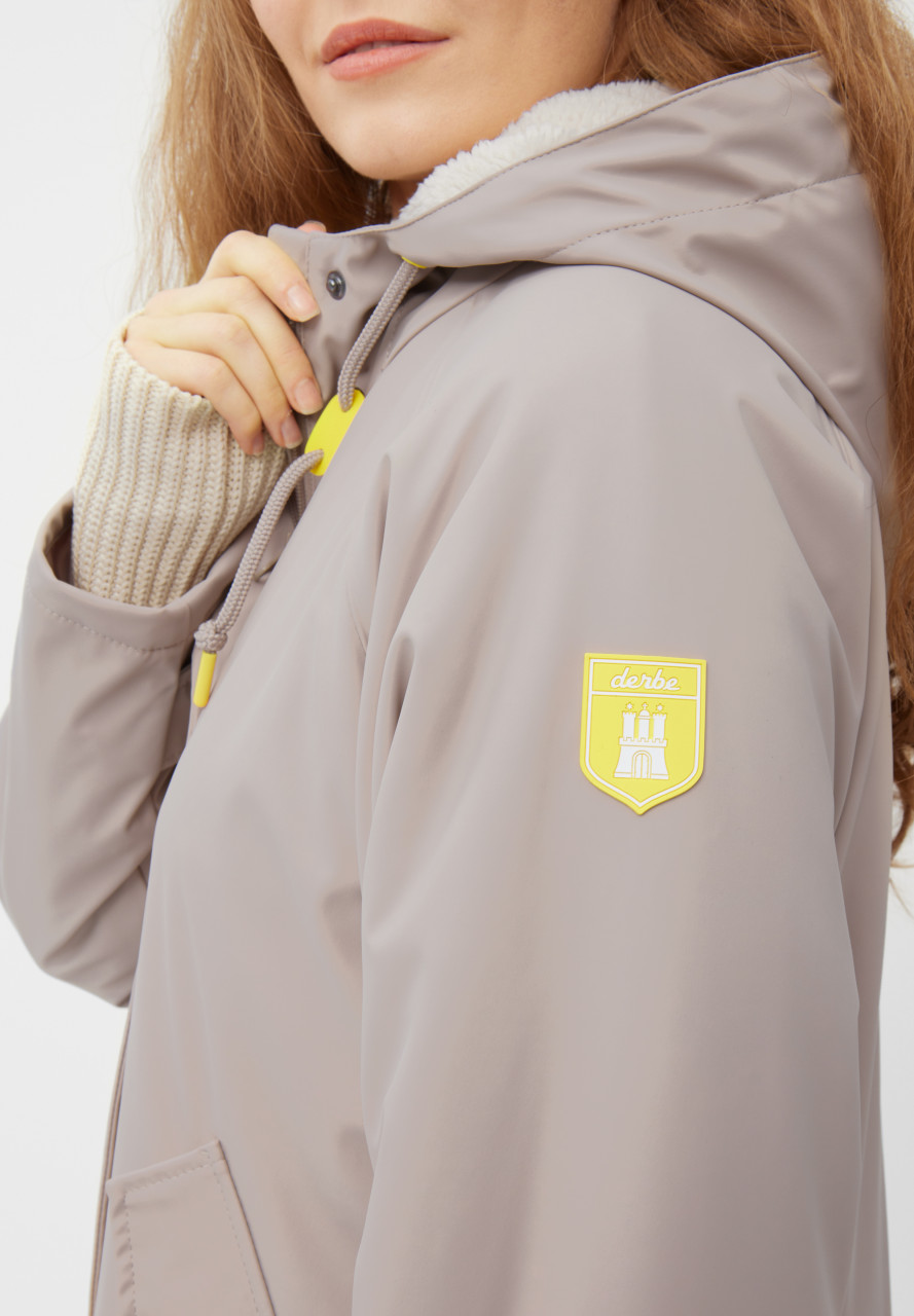 Derbe Regenjacke Friese Tidaholm Damen Beige Gefüttert
