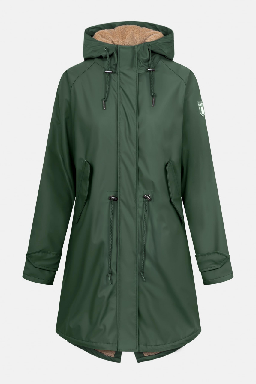 Derbe Friese Tidaholm Damen Regenjacke Dunkel Grün Gefüttert Kombu Green