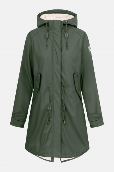 Derbe Friese Tidaholm Damen Regenjacke Oliv Gefüttert