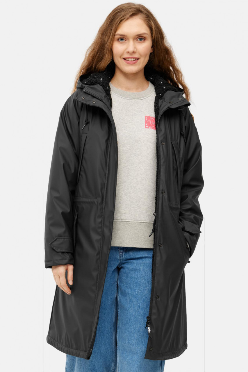 Derbe Regenjacke Friese Tildaholm Glitter Damen Schwarz Gefüttert Glitzer