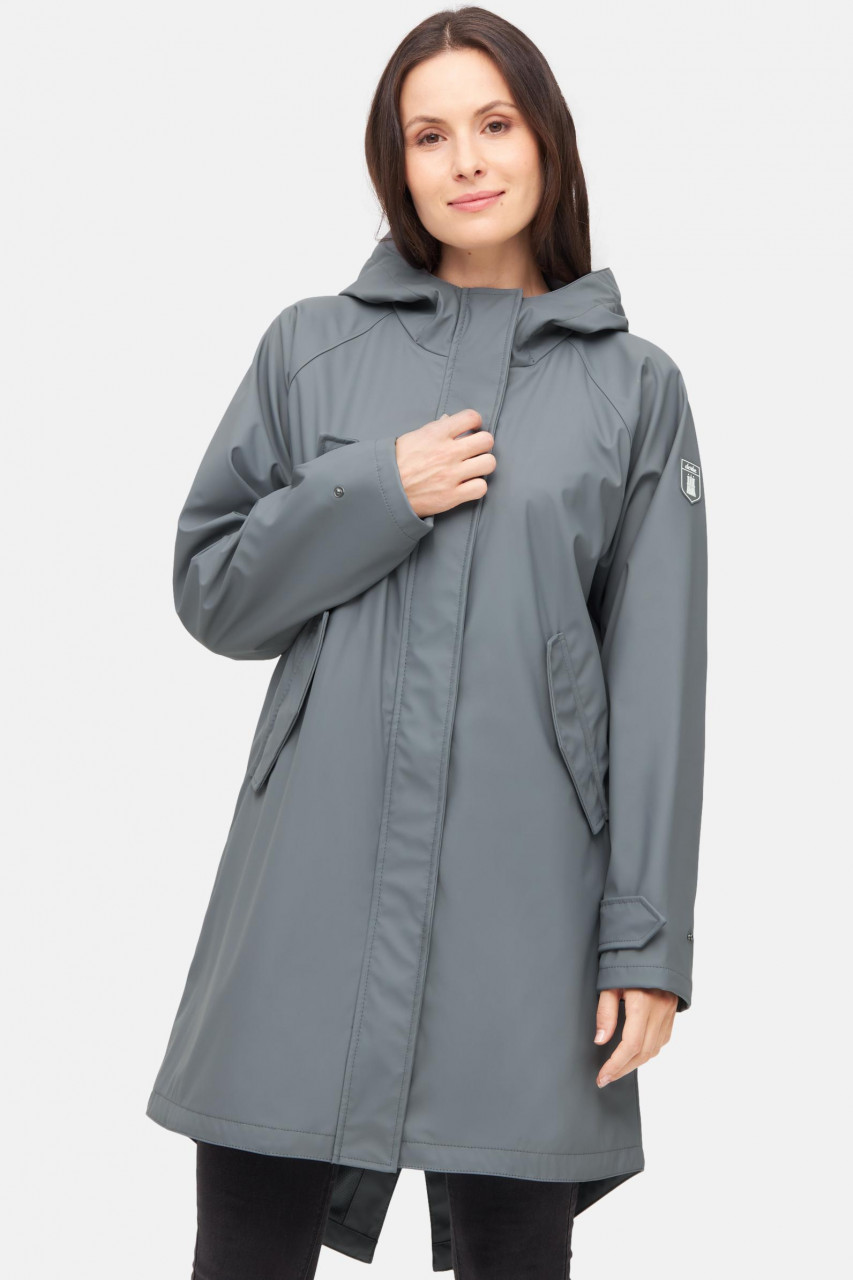 Derbe Regenjacke Friese Traveby Plain Damen Grau