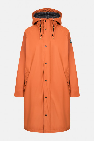 Derbe Friese Wittby Damen Regenjacke Pinstripe Burnt Ochre Rostrot Derbe Friese Wittby Damen Regenjacke Pinstripe Burnt Ochre Rostrot