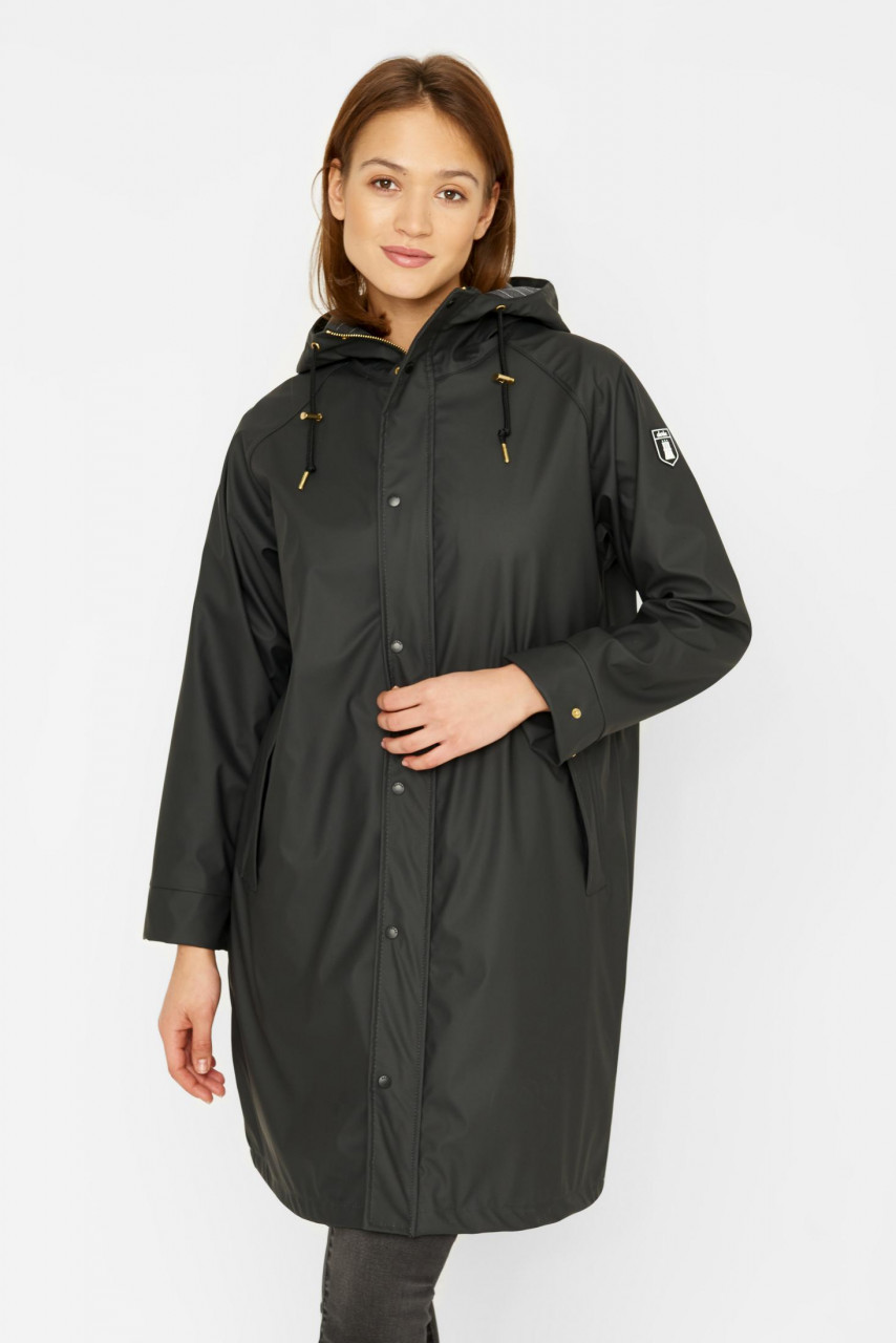 Derbe Friese Wittby Damen Regenjacke Pinstripe Phantom Schwarz