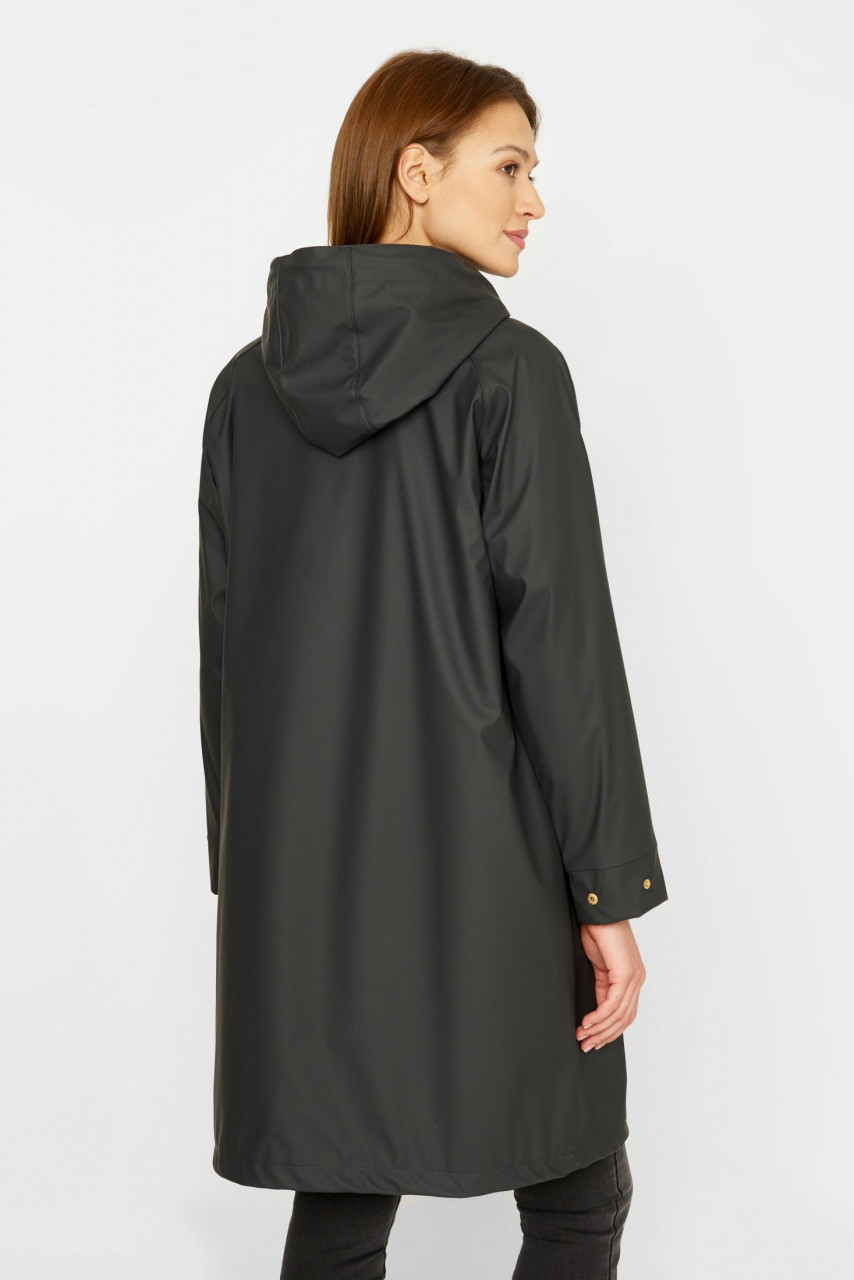 Derbe Friese Wittby Damen Regenjacke Pinstripe Phantom Schwarz