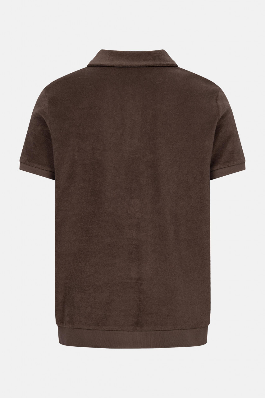 Derbe Frottee Polo Shirt Herren Braun GOTS Organic