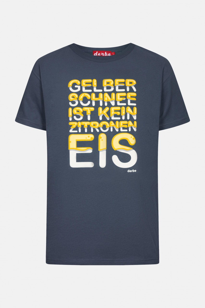 Derbe Gelber Schnee Herren T-Shirt Dunkelblau