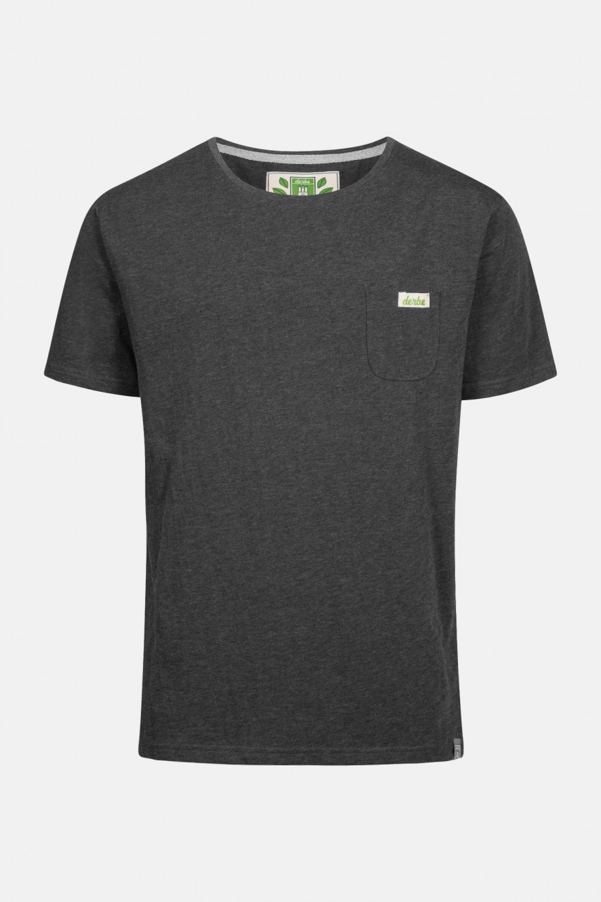 Derbe Gideon Herren Shirt Gots Organic Anthrazit Melange Bio