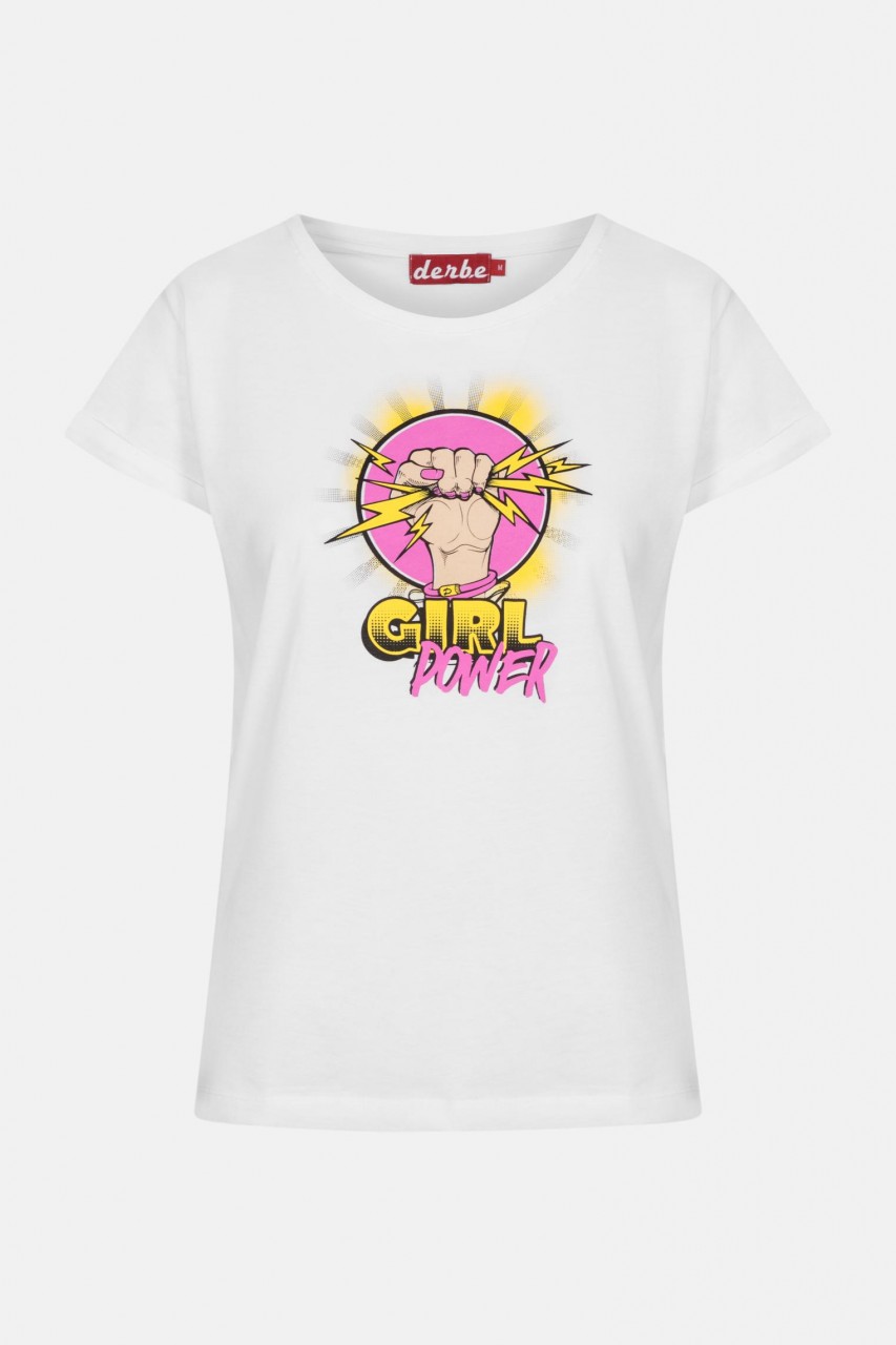 Derbe Girl Power Damen T-Shirt Weiß