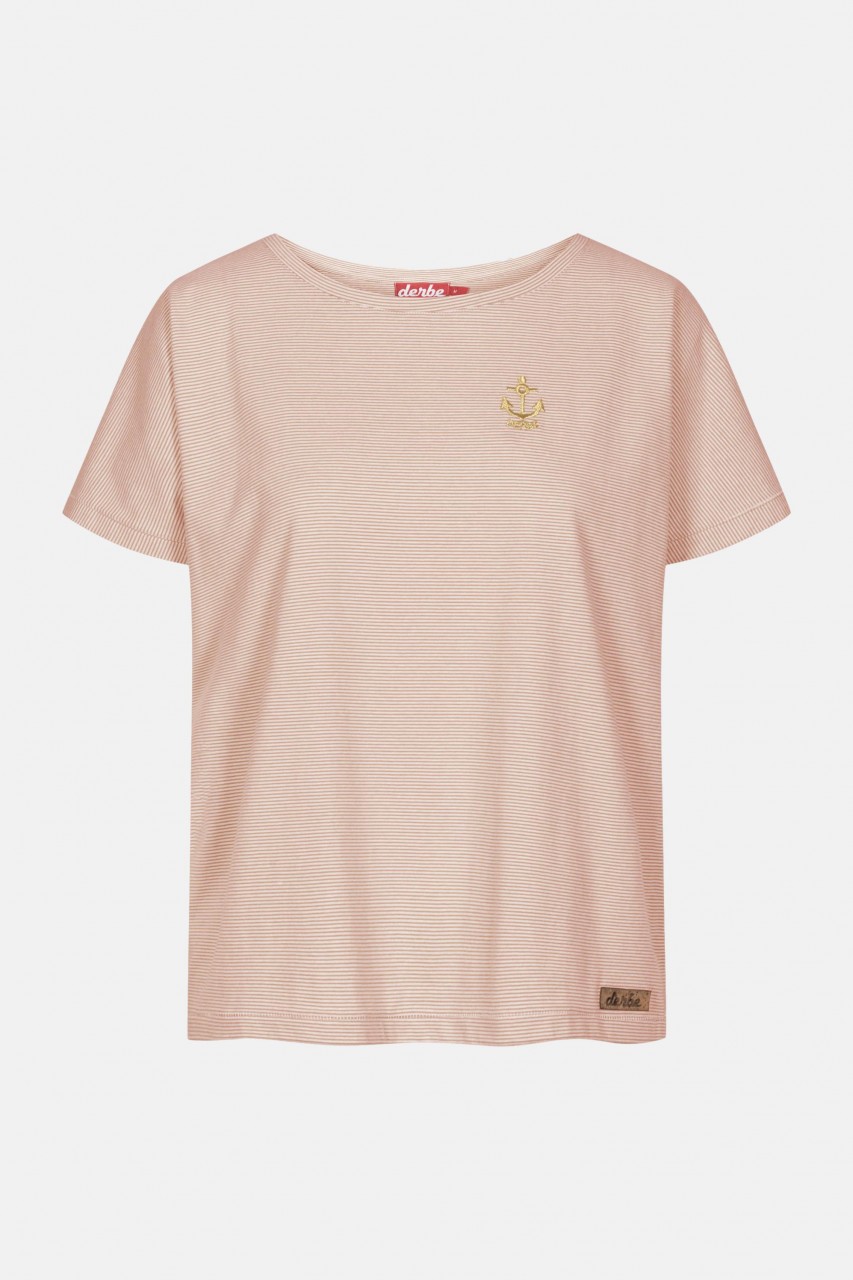 Derbe Golden Anchor Damen T-Shirt Burnt Ochre Rostrot Gestreift