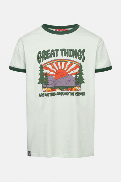 Derbe T-Shirt Great Corner Herren Hellgrün Türkis GOTS Organic