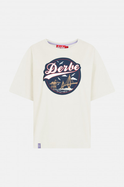 Derbe Hafenbrücke Damen T-Shirt Oversize Off White Weiß