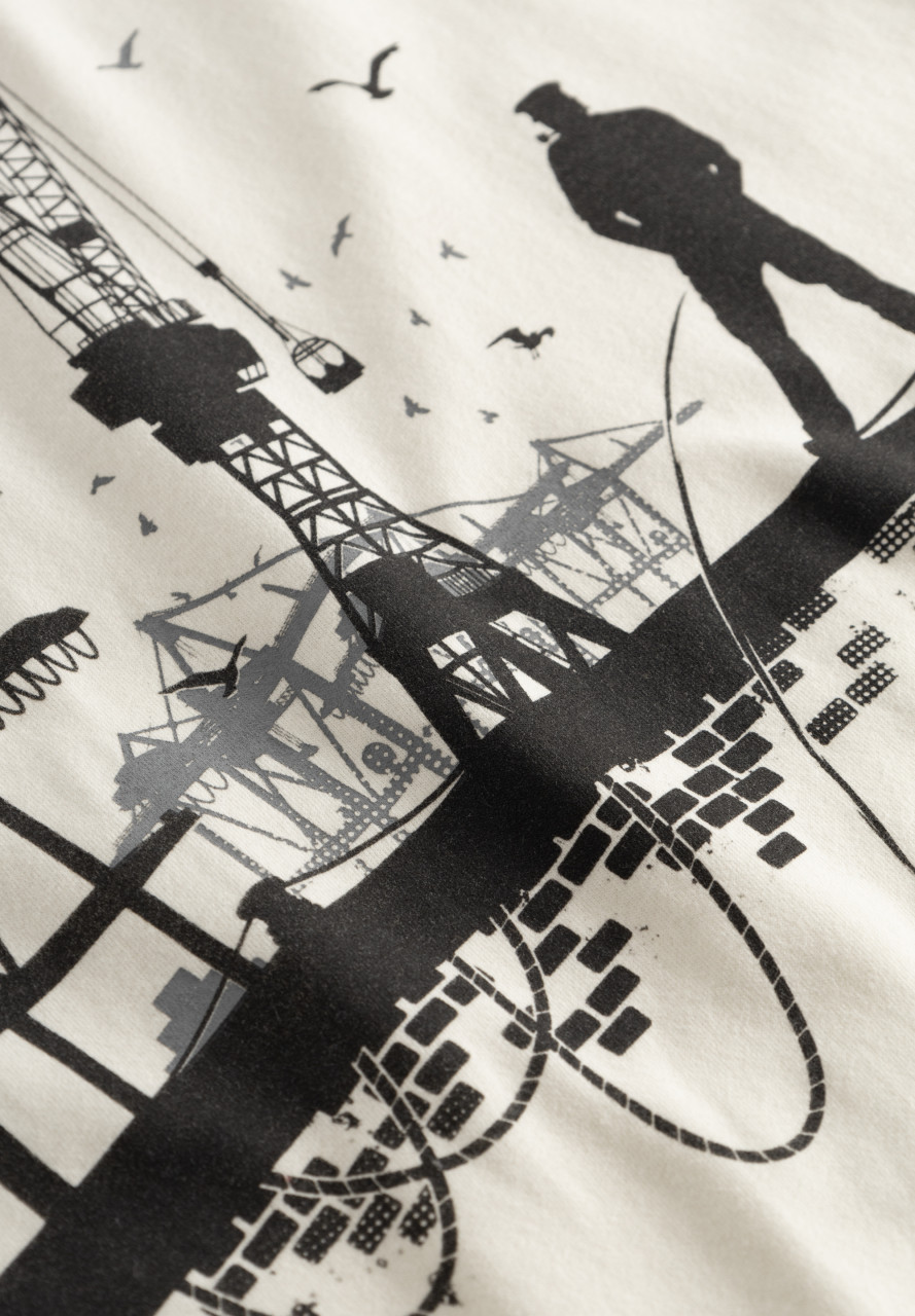 Derbe T-Shirt Hafenschiffer Herren T-Shirt Weiß